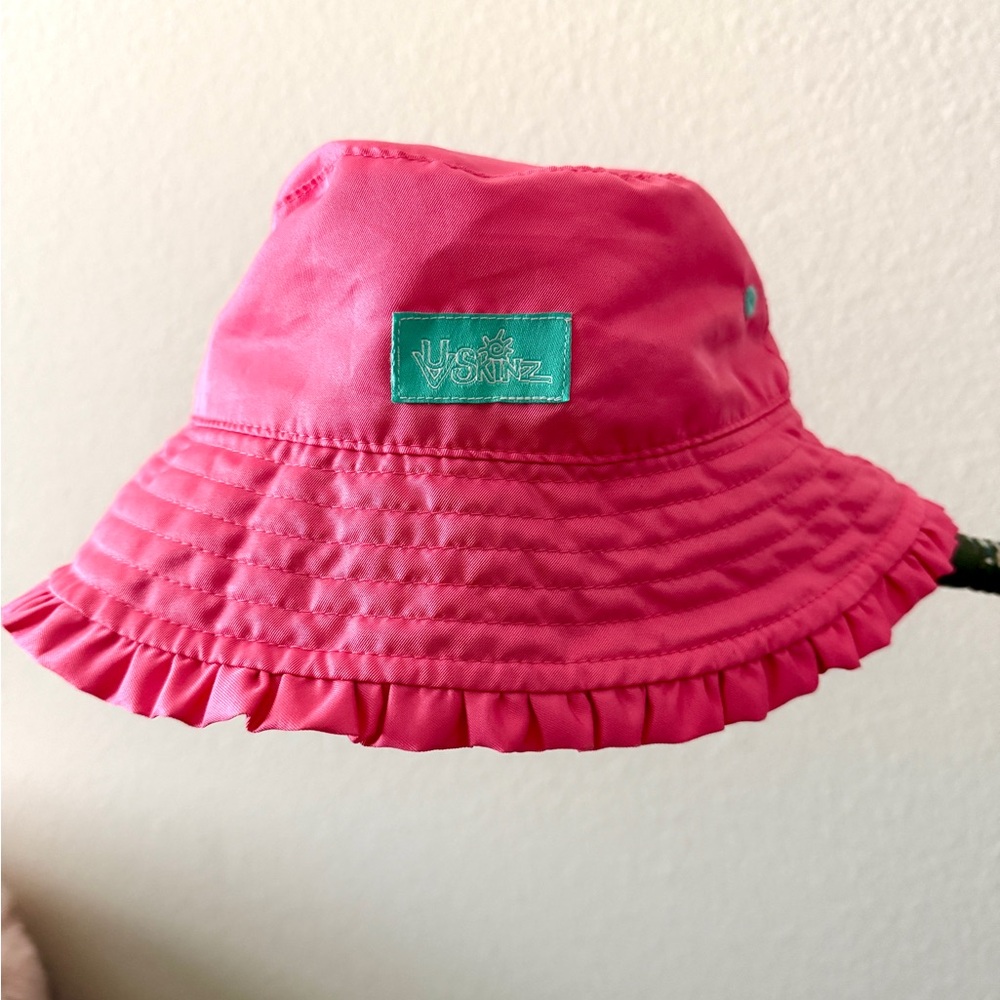 Kids Pink UVSkinz UV50 Sun Protection Bucket Hat - Reversible Toddler Size 3